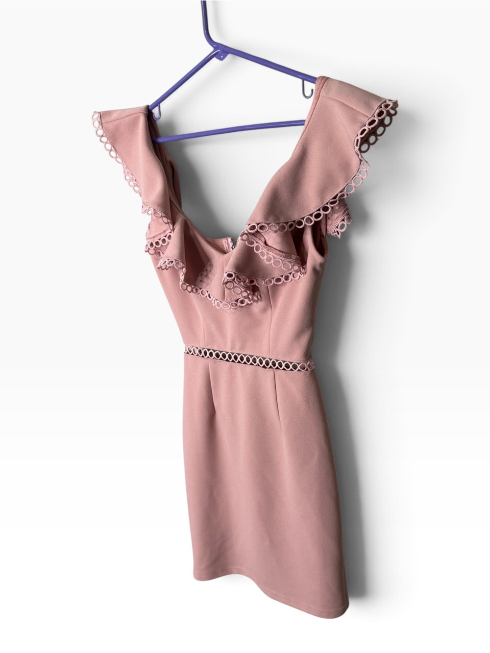 Hello Molly Pink Ruffle Cutout Bodycon Dress Size 4 US / Small